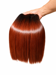 Extensions de cheveux humains en gros, tissage lisse brun roux auburn - Product Image 1