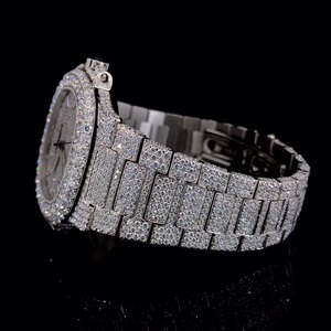 Reloj de Lujo con Cristales, Caja Redonda/Cuadrada de Acero Inoxidable de 41 mm, Analógico con Fecha, Unisex, Movimiento de Cuarzo, Cristal de Zafiro, 10 Bar - Product Image 2