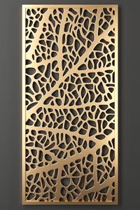 Divisor de Habitaciones Metálico Decorativo Moderno, Panel de Separación con Corte Láser, Patrón Art Deco, Translúcido, Multifuncional, Impermeable - Product Image 2