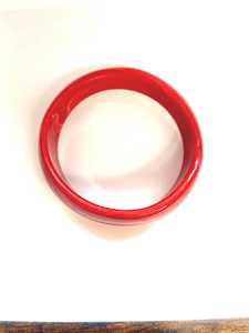 Handmade Red Marble Resin Bangle Chunky Wide Convex Dome Plain Solid Resin Craft <b>Ruby</b> Statement Cuff <b>Bracelet</b> - Product Image 6