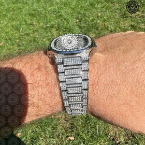 Charm_Jewells Men's Luxury Stainless Steel Square <b>Watch</b> 42mm Diamond Encrusted Sapphire Crystal Analog Dial Quartz Movement - Product Image 4