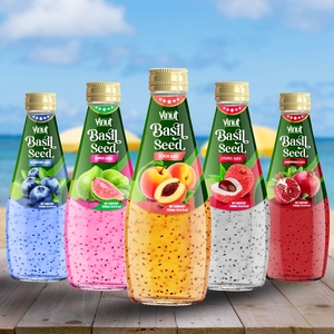 Bebida de semilla de albahaca de melocotón 290ml Muestra gratis OEM ODM Mayorista Etiqueta privada HALAL KOSHER - Product Image 5