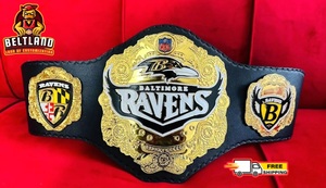 Cinturón de Campeonato de la NFL de los Baltimore Ravens, Talla Adulto, Hecho de Zinc, Cuero PU Personalizado, Equipo de Artes Marciales Unisex - Product Image 1