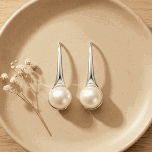 Freshwater Pearl <b>Stud</b> Earrings Customized Classic Gold Plated 925 Sterling <b>Silver</b> Elegant Party Jewelry Gift - Product Image 5