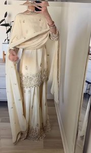 Women's Designer Diwali <b>Wedding</b> Party Wear <b>Top</b> Sharara Plazzo Dupatta Natural Crep Material 5mm Embroidery Quick Dry - Product Image 4