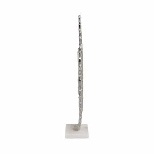 Silver Coral Sculpture 21x19x4 Inch Metal Handmade Artistic Tabletop Decor Coastal Style Living Room <b>Decoration</b> - Product Image 3
