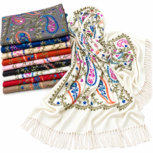 Women’s Viscose <b>Shawls</b> Printed Paisley Floral Design Lightweight Fringed <b>Wrap</b> Scarf for Fashion Wholesale - Product Image 1