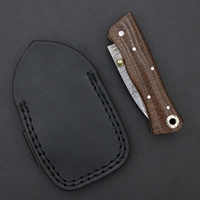Couteau pliant multifonctionnel en acier Damas sur mesure, manche en Micarta, étui en cuir, outil de survie pour le camping, qualité DIY