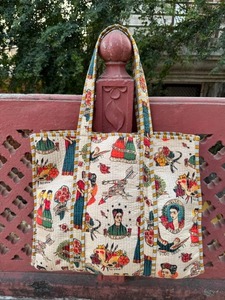Handmade Cotton Block Print Shoulder <b>Bag</b>, Indian <b>Boho</b> Market Tote - Product Image 6