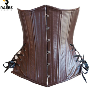 High Quality Breathable Canvas Leather <b>Corsets</b> <b>Underbust</b> Waist Slimming Medium Control Shapewear Adults - Product Image 1