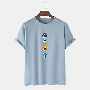 Camiseta de Lujo para Hombre, Estilo Urbano, 100% Algodón Tejido, Diseño Liso, Lavado Ácido, Calavera Vintage, Estilo High Street - Product Image 5
