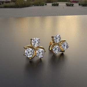 Elegantes Pendientes Redondos de Diamantes Cultivados en Laboratorio, Certificados por IGI, Color D E F, Claridad VVS VS, Oro, Oro Rosa, Oro Blanco, Plata para Mujer - Product Image 5