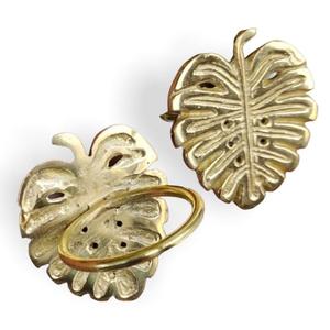 Cast Brass Leaf Napkin Ring <b>Gift</b> <b>Sets</b> Gold Color table Accessories Wedding Decoration Antique Luxury Napkin Rings <b>Cheap</b> Price - Product Image 5