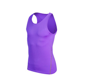 Men's <b>Purple</b> Sleeveless <b>Tank</b> <b>Top</b> O-Neck Solid Color Breathable Knitted Performance Wear Casual Style - Product Image 1