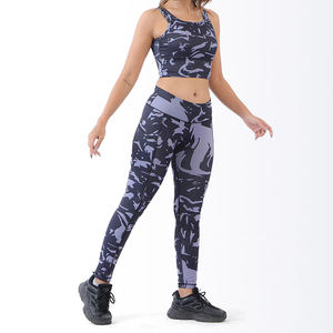 Ensembles de yoga pour hommes très demandés, grandes tailles, avec ceinture, extensibles dans les quatre sens, tenue de sport, soutien-gorge de fitness et leggings, ensembles 2 pièces - Product Image 2