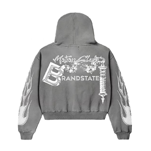 2026 New USA Distress Embroidery Hoodie Latest Streetwear Fashion Hoodie High Quality Cotton Material - Product Image 4
