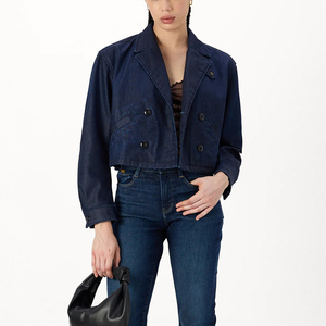 Sleeve Spliced Boyfriend Casual Black Woman <b>Denim</b> Jacket Women Fashion Design <b>Coat</b> - Product Image 6
