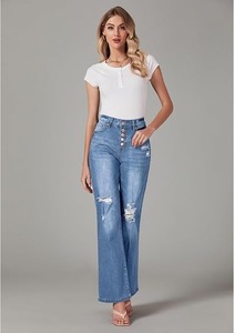 Women's <b>Boot</b> Cut Jeans Workwear Office Casual Weekend Daily Wear Cotton Vintage Knee-Length Light Wash - Product Image 3