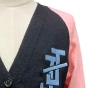 <b>Women</b> <b>Black</b> Pink Color Block Knitted <b>Cardigan</b> Long Sleeve V Neck Button Front Peplum Sweater Jacket with Pockets Casual Winter - Product Image 4