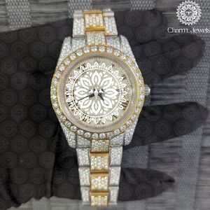 Montre de luxe pour homme Charm Jewels avec diamants, bracelet en acier inoxydable, verre saphir, mouvement mécanique analogique, boîtier de 40 mm, étanche 10 bars - Product Image 1