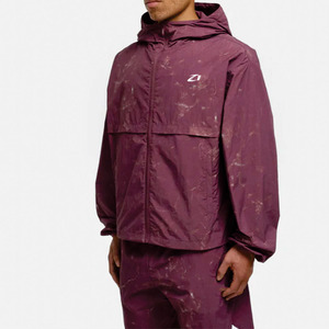 Custom Men Marble Print Hooded Windbreaker Set Lightweight Zip <b>Jacket</b> and Shorts Streetwear Outdoor Tracksuit OEM Bulk Hoodies - Product Image 5