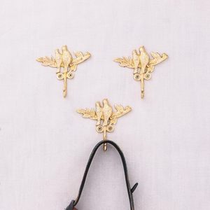 Decorative Gold Bird Coat <b>Hooks</b> for Kids Room Vintage Wall Mounted Key Towel Hanger Heavy Duty Entryway <b>Bathroom</b> <b>Hook</b> Rack - Product Image 2