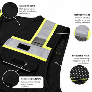 Traje de Trabajo de Manga Larga Reflectante de Alta Visibilidad para Hombre, con Logotipo Personalizado, Certificado EN, Transpirable, de Poliéster, con Protección Contra Pinchazos - Product Image 4