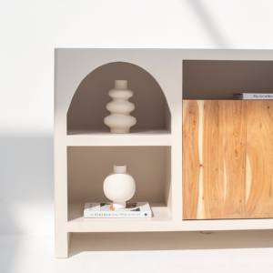 Buffet industriel Vandana Pebble Vesta à 3 tiroirs et 1 porte pour un rangement moderne et élégant à la maison - Product Image 3