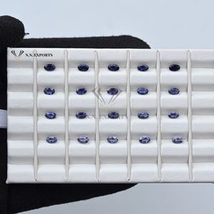 Pierre précieuse semi-précieuse naturelle en iolite bleue de 3 mm et 4 mm, taille ovale facettée, qualité AAA, certifiée IGI, non traitée thermiquement, fabriquée à la main en Inde - Product Image 4
