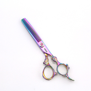 Tijeras de Peluquería Profesionales de Acero Inoxidable de 5 Pulgadas con Mango de Cerámica Afilado para Diestros, Color Morado - Product Image 6