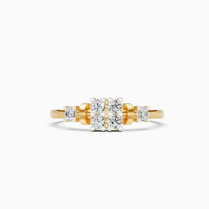 Diamond Fine Women's <b>Yellow</b> IGI Certified 18K Gold Plated Engagement Ring Brilliant Cut Natural Classic Style Lab Diamond - Product Image 1