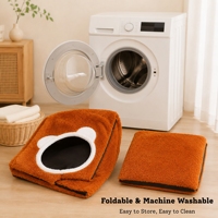 Lit pour animaux de compagnie en forme de maison, confortable et douillet, avec coussin amovible