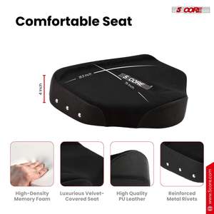 5 Core <b>Drum</b> Throne w Backrest 4" Padded Seat Airlift Height Adjustment 31.5" <b>Drum</b> Stool Velvet Seat - Product Image 2