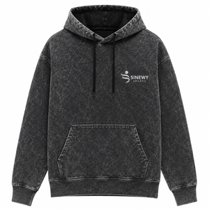 SINEWY SPORTS Men's Washed Cotton Breathable 300g Hoodie Solid Color Casual Autumn Wear Front Pocket Drawstring Hood Regular Fit - Product Image 1