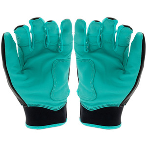 Baseball Batting Gloves Teal Black <b>Leather</b> Ventilated Grip Support Adjustable <b>Wrist</b> <b>Cuff</b> Sports OEM Factory Bulk - Product Image 3