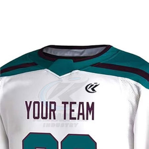 Maillot de hockey sur glace personnalisé respirant pour homme, logo frontal, manches courtes, léger, séchage rapide, 100 % polyester, tenue de sport d'été - Product Image 4