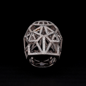 แหวนเพชรรูปหัวเสือดำสุดหรูสำหรับผู้ชาย ทองคำขาว 14K ดีไซน์คลาสสิก ประดับเพชรเต็มวง ดีไซน์รูปหน้าสัตว์ เครื่องประดับโดดเด่น ผลิตจากเพชรเลี้ยงในห้องปฏิบัติการ ได้รับการรับรองจาก IGI - Product Image 3