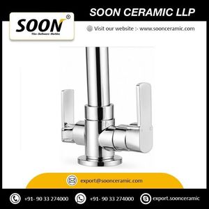 Central Hole Basin Mixer With <b>Swinging</b> Spout Brass Chrome Wall-Mounted 112 Pillar Cock <b>Single</b> Handle Modern Faucet Apartment - Product Image 4