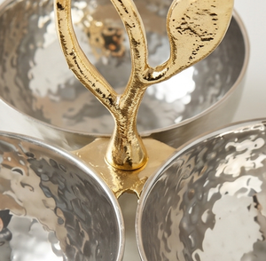 Cuencos Decorativos de Metal Premium con Diseño Floral Martillado, Ideales para Frutas, Ensaladas y Frutos Secos, Perfectos para Servir en Hoteles y Restaurantes - Product Image 2