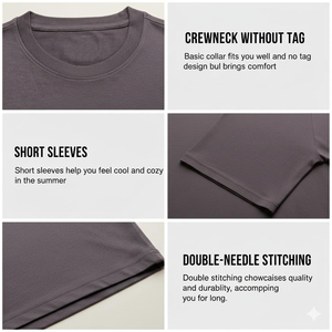 Camiseta de alta calidad 100% algodón para hombre, lisa, informal, con cuello redondo, extragrande, con logotipo personalizado, en varios tamaños. - Product Image 3