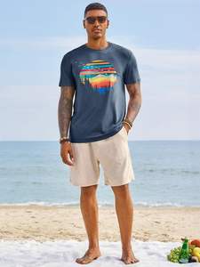 Custom Trendy Mens Acid Wash Rhinestone T Shirt Heavyweight Cotton Oversized Boxy Fit Crew Neck Streetwear Front Graphic Print - Product Image 6