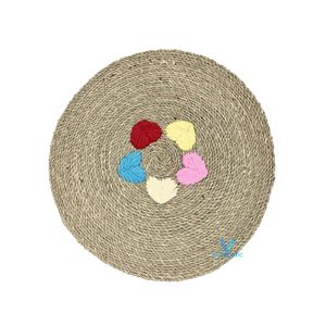 New Design Cute Animal Face <b>Rug</b> Handmade Seagrass Water Hyacinth Woven Baby Nursery Kids Bedroom Floor Decoration - Product Image 5