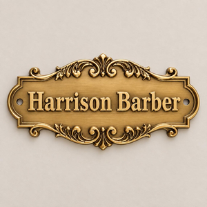 Personalized Brass <b>Plaque</b> Custom Engraved House Sign Vintage Brass Name Plate Door Address <b>Plaque</b> Garden <b>Home</b> Bar Cafe Sign Deco - Product Image 1