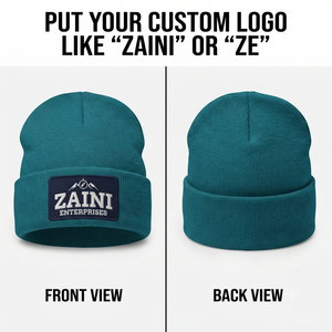 ZAINI ZI-230 Bonnet unisexe en acrylique pour l'hiver, 280 GSM, en tricot extensible chaud avec revers, logo brodé, style personnage, pour adultes - Product Image 1
