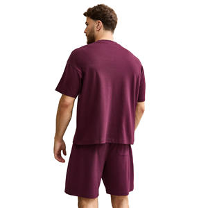 Ensemble T-shirt et short pour homme de haute qualité avec logo personnalisé, vêtements de sport décontractés d'été, 100% coton respirant - Product Image 3
