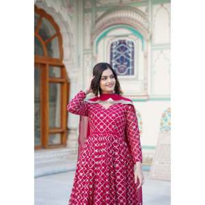 Faux Blooming con lentejuelas Vestido DE TRABAJO bordado con Dupatta - Product Image 6