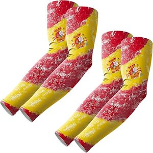 Manches de compression sportives pour hommes, imprimées drapeau du Brésil, longueur intégrale, UPF50+, effet rafraîchissant - Product Image 1