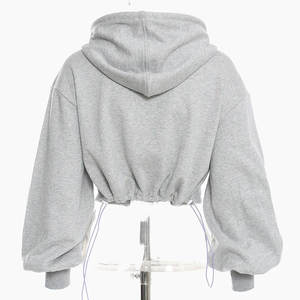 New Arrivals Streetwear Hooded Sweatshirt Cotton Fleece with Custom Logo Women Blank Hoodies <b>Strings</b> - Product Image 3
