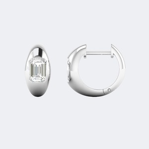 Exquisite <b>Emerald</b> Cut Lab Grown Diamond Gold <b>Stud</b> Earrings for Women Luxury Anniversary Wedding Gift IGI SGL Certified 1.00ctw - Product Image 5