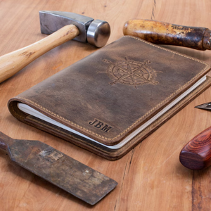 Couverture de journal en cuir personnalisée, faite à la main, design sur mesure, rechargeable, avec sangle, papier ligné, 8x6, journal de voyage, cadeau pour homme et femme, Al-Amir - Product Image 4